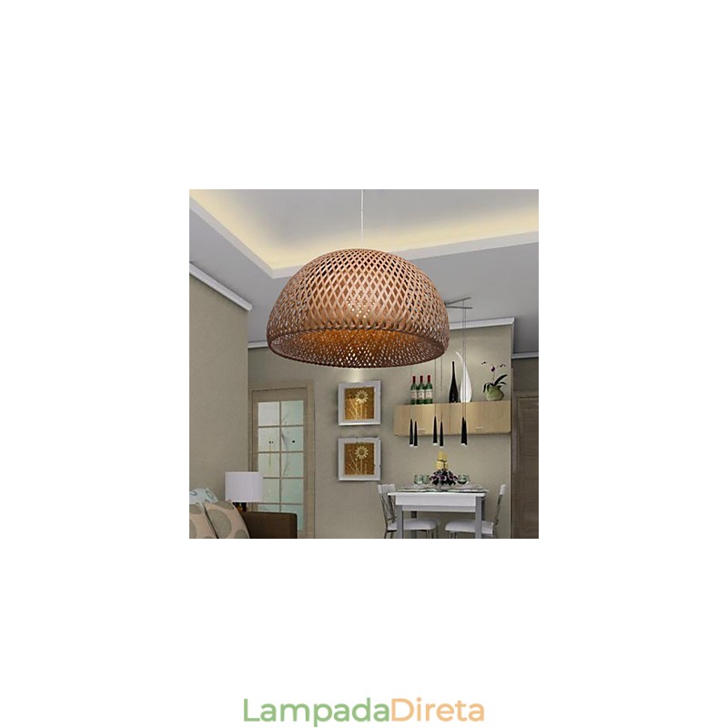 Lustre de bambu vintage criativo para casa