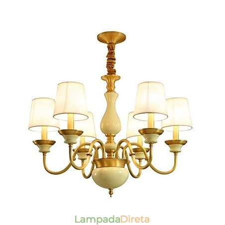 Lustre todo em cobre Lustre decorativo em jade D Lustre todo em cobre Lustre decorativo em jade D
