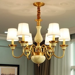 Lustre todo em cobre Lustre decorativo em jade D