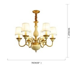 Lustre todo em cobre Lustre decorativo em jade D