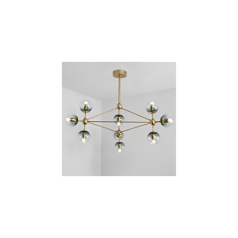 Ten Light Post Moderno Estilo Europeu Modo Metal Vidro Luminária Pendente Foyer Decore Lustre Industrial Lâmpada