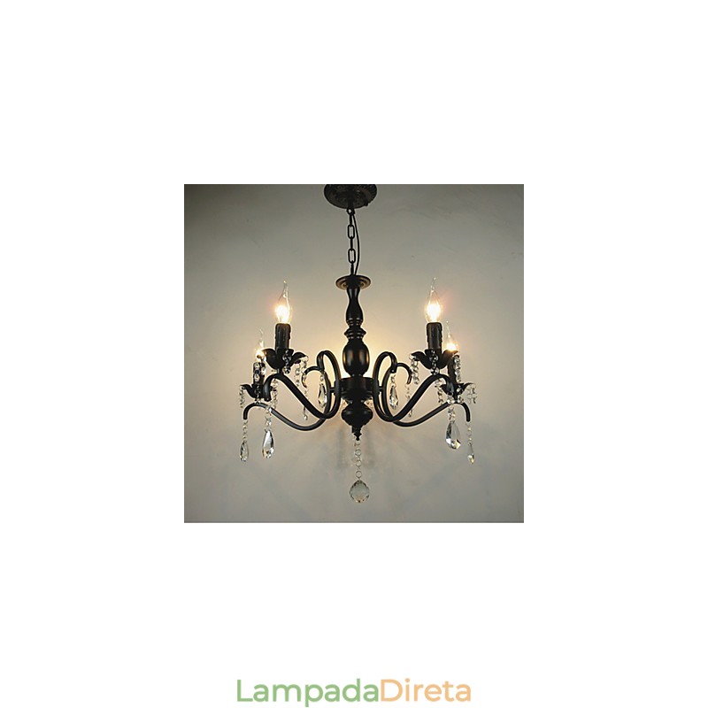 Novidade Iluminação Estilo Europeu Lâmpada de Ferro Forjado Originalidade Individualidade Decoração Lâmpada de Vela Lustre