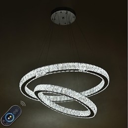 Lustre de cristal interno moderno, luminária pendente, luz de teto, lâmpada de iluminação regulável com controle remoto