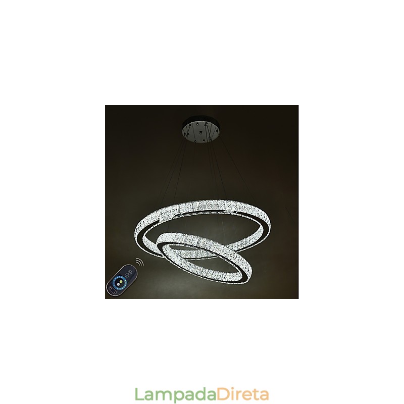 Lustre de cristal interno moderno, luminária pendente, luz de teto, lâmpada de iluminação regulável com controle remoto