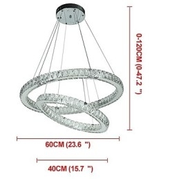 Lustre de cristal interno moderno, luminária pendente, luz de teto, lâmpada de iluminação regulável com controle remoto