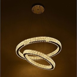 Lustre de cristal interno moderno, luminária pendente, luz de teto, lâmpada de iluminação regulável com controle remoto