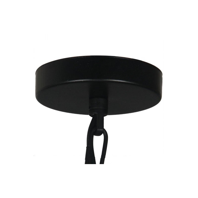 Luminária pendente de metal vintage com cúpula de vidro