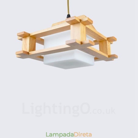 1 Luz de madeira moderna contemporânea estilo nórdico pendente com cúpula de vidro 1 Luz de madeira moderna contemporânea estilo nórdico pendente com cúpula de vidro