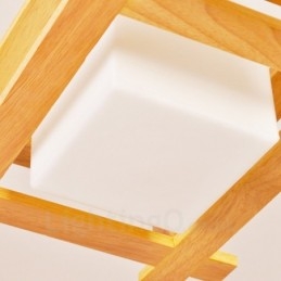 1 Luz de madeira moderna contemporânea estilo nórdico pendente com cúpula de vidro