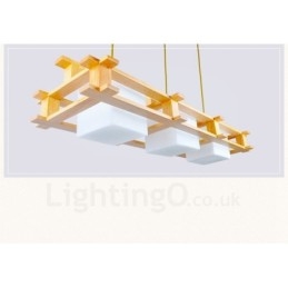 3 Luzes de madeira moderna contemporânea estilo nórdico luz pendente com cúpula de vidro