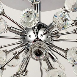 Lustre moderno contemporâneo de cristal estilo mini metal cromado montagem embutida