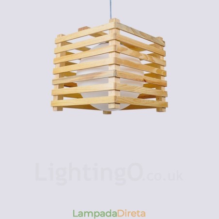 1 Luz de madeira moderna contemporânea estilo nórdico pendente com cúpula de vidro 1 Luz de madeira moderna contemporânea estilo nórdico pendente com cúpula de vidro