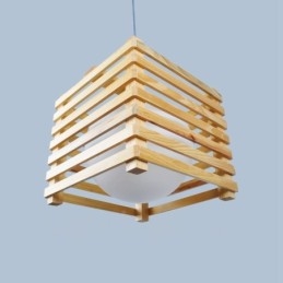 1 Luz de madeira moderna contemporânea estilo nórdico pendente com cúpula de vidro