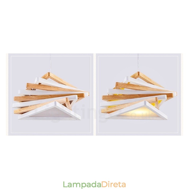 1 Luz de suspensão contemporânea moderna de madeira clara com cúpula de madeira