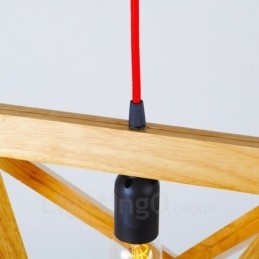 1 Luz de suspensão contemporânea moderna de madeira clara com cúpula de madeira