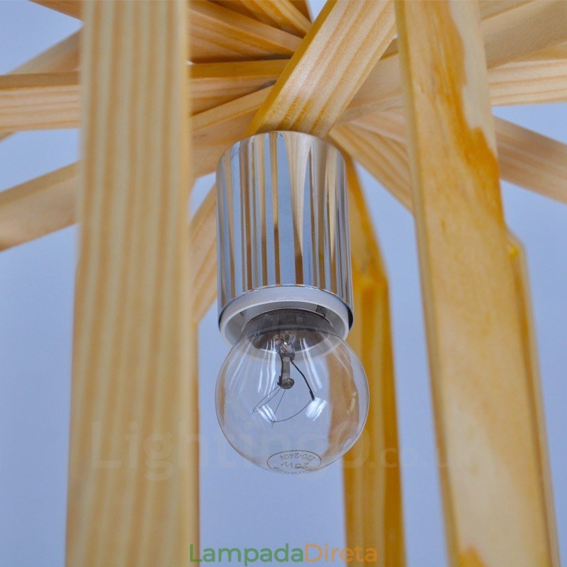 1 Luz de madeira moderna contemporânea estilo nórdico pendente com sombra de madeira