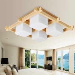 4 Luzes de teto embutidas estilo nórdico moderno e contemporâneo com cúpula de vidro