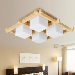4 Luzes de teto embutidas estilo nórdico moderno e contemporâneo com cúpula de vidro