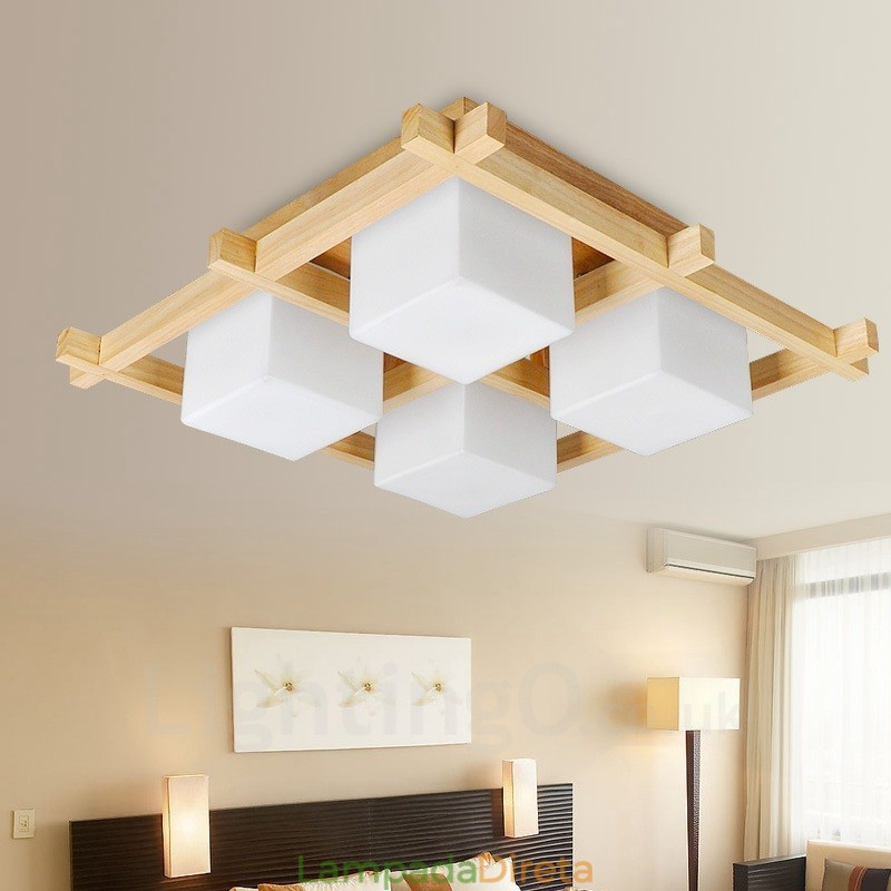 4 Luzes de teto embutidas estilo nórdico moderno e contemporâneo com cúpula de vidro