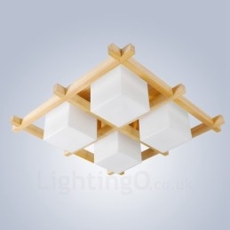 4 Luzes de teto embutidas estilo nórdico moderno e contemporâneo com cúpula de vidro