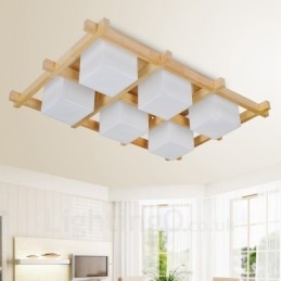 6 Luzes de teto embutidas estilo nórdico moderno e contemporâneo com cúpula de vidro