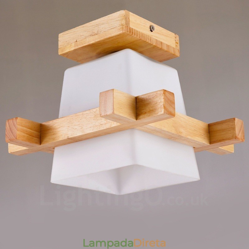 1 Luz Moderna Contemporânea Estilo Nórdico Luminárias de Teto Embutidas com Sombra de Vidro