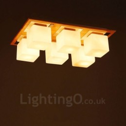 6 Luzes de teto embutidas contemporâneas modernas com cúpula de vidro