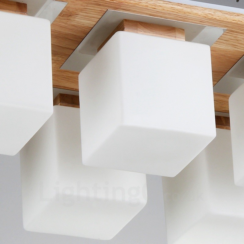 6 Luzes de teto embutidas contemporâneas modernas com cúpula de vidro