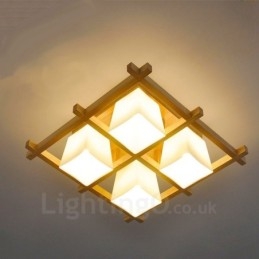 4 Luzes de teto embutidas contemporâneas modernas com cúpula de vidro