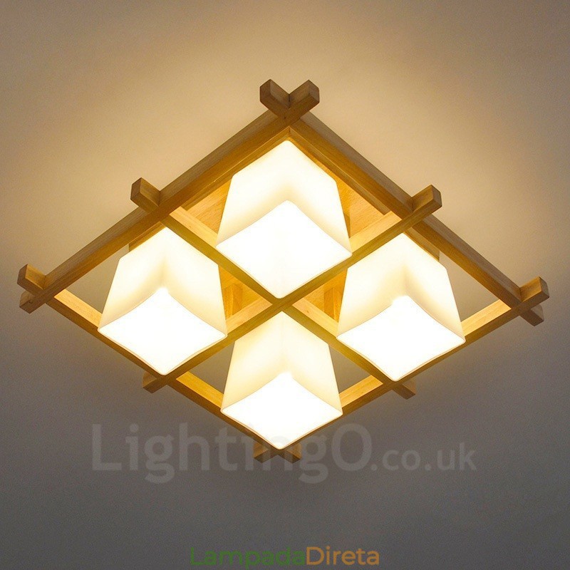 4 Luzes de teto embutidas contemporâneas modernas com cúpula de vidro