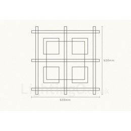 4 Luzes de teto embutidas contemporâneas modernas com cúpula de vidro