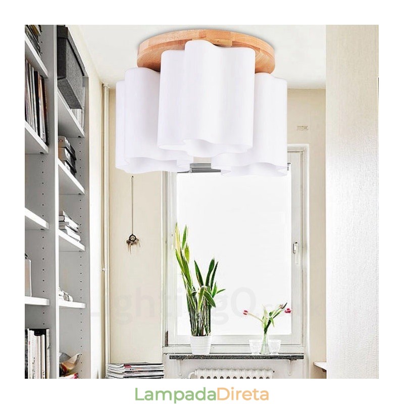3 Luzes de teto embutidas contemporâneas modernas com cúpula de vidro
