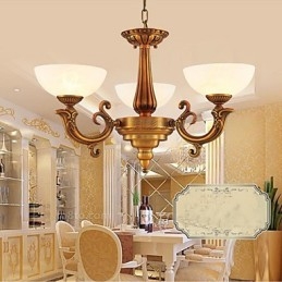 Lustre de mármore estilo chinês Lustre de cobre completo