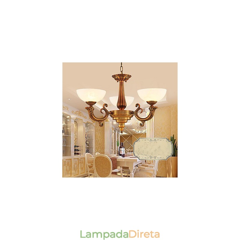 Lustre de mármore estilo chinês Lustre de cobre completo