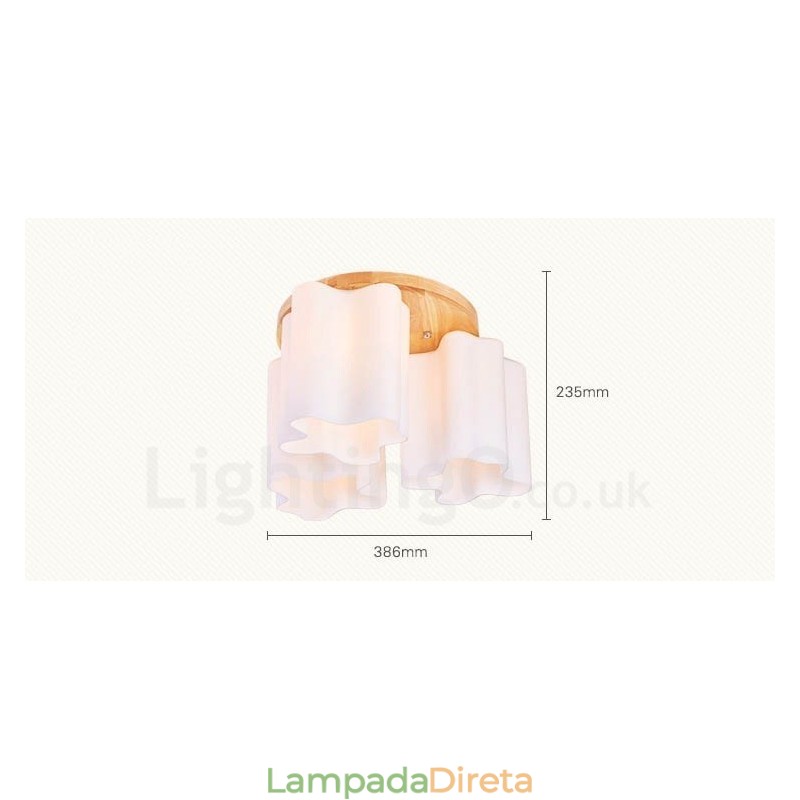3 Luzes de teto embutidas contemporâneas modernas com cúpula de vidro