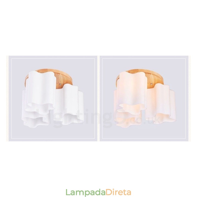 3 Luzes de teto embutidas contemporâneas modernas com cúpula de vidro