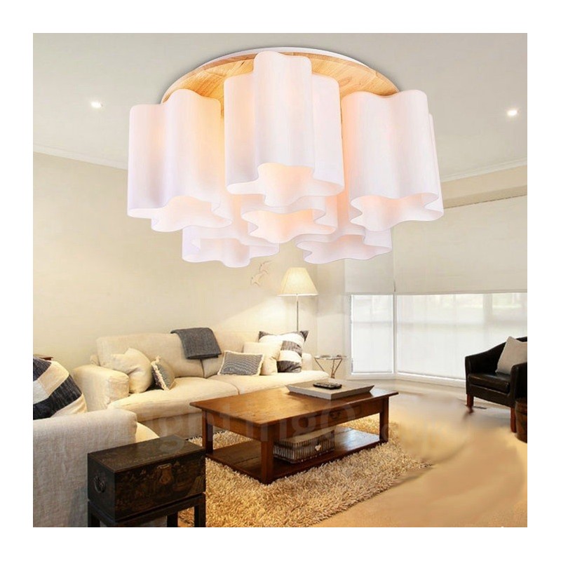 6 Luzes de teto embutidas contemporâneas modernas com cúpula de vidro