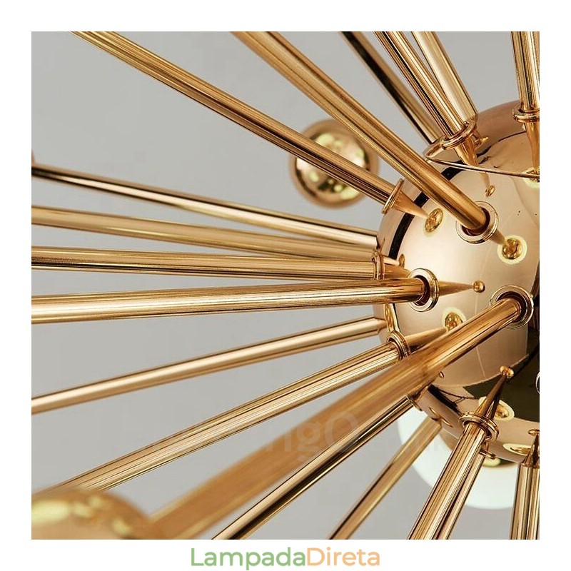 11 Luzes de Teto Contemporâneas Modernas Lustre de Cobre com Sombra de Vidro Bola Branca