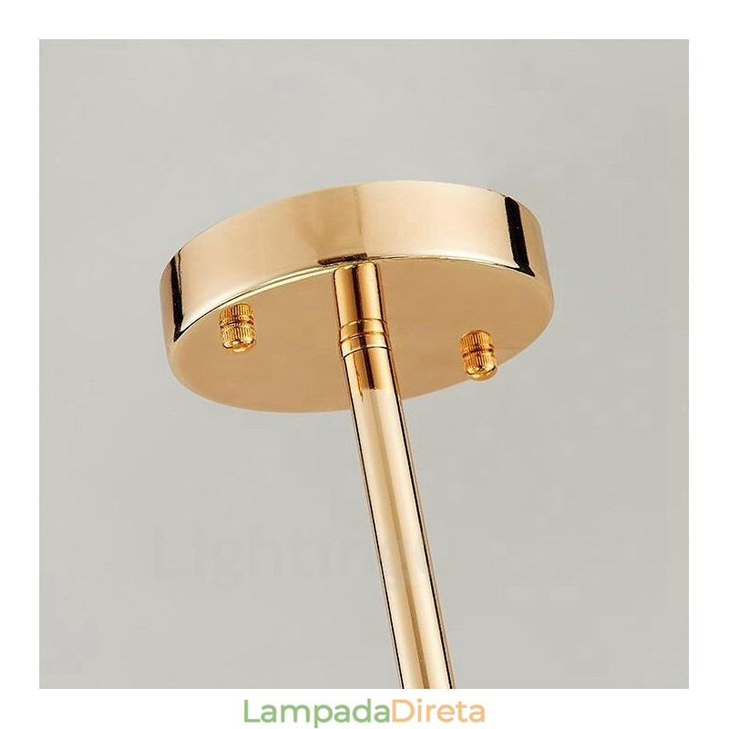 11 Luzes de Teto Contemporâneas Modernas Lustre de Cobre com Sombra de Vidro Bola Branca