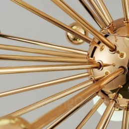 12 Luzes de Teto Contemporâneas Modernas Lustre de Cobre com Sombra de Vidro Bola Branca