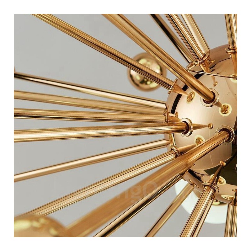 12 Luzes de Teto Contemporâneas Modernas Lustre de Cobre com Sombra de Vidro Bola Branca