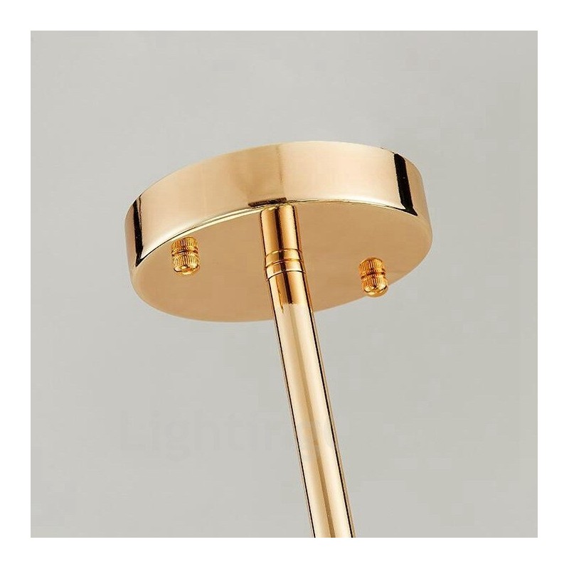 18 Luzes de Teto Contemporâneas Modernas Lustre de Cobre com Sombra de Vidro Bola Branca