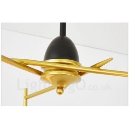 3 Luzes de Teto Contemporâneas Modernas Lustre de Cobre com Sombra de Vidro Bola Branca e Preta