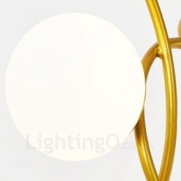 3 Luzes de Teto Contemporâneas Modernas Lustre de Cobre com Sombra de Vidro Bola Branca