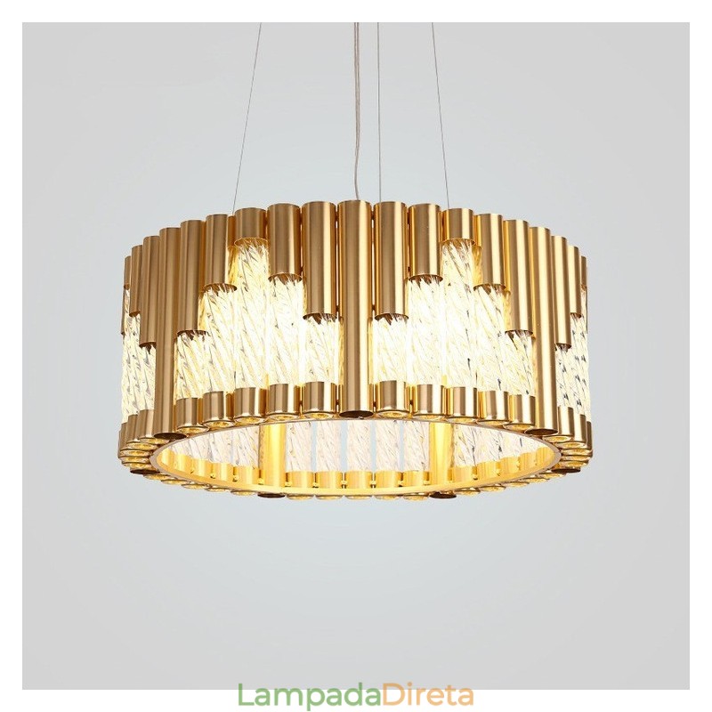 Luminária pendente moderna contemporânea com revestimento de cobre