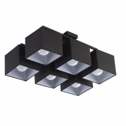 6 luzes de teto embutidas pretas contemporâneas modernas com sombra de tecido