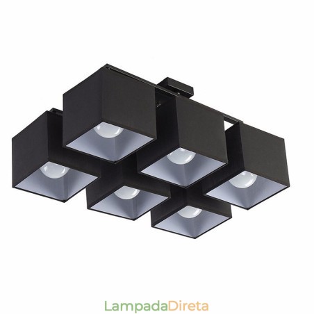 6 luzes de teto embutidas pretas contemporâneas modernas com sombra de tecido 6 luzes de teto embutidas pretas contemporâneas modernas com sombra de tecido