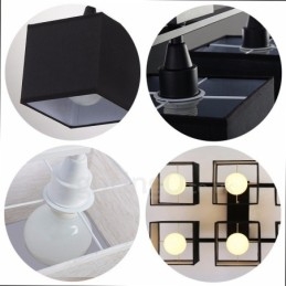 6 luzes de teto embutidas pretas contemporâneas modernas com sombra de tecido