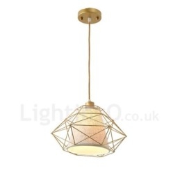 1 luz retrô vintage preto ferro pingente luz com cortinas de tecido