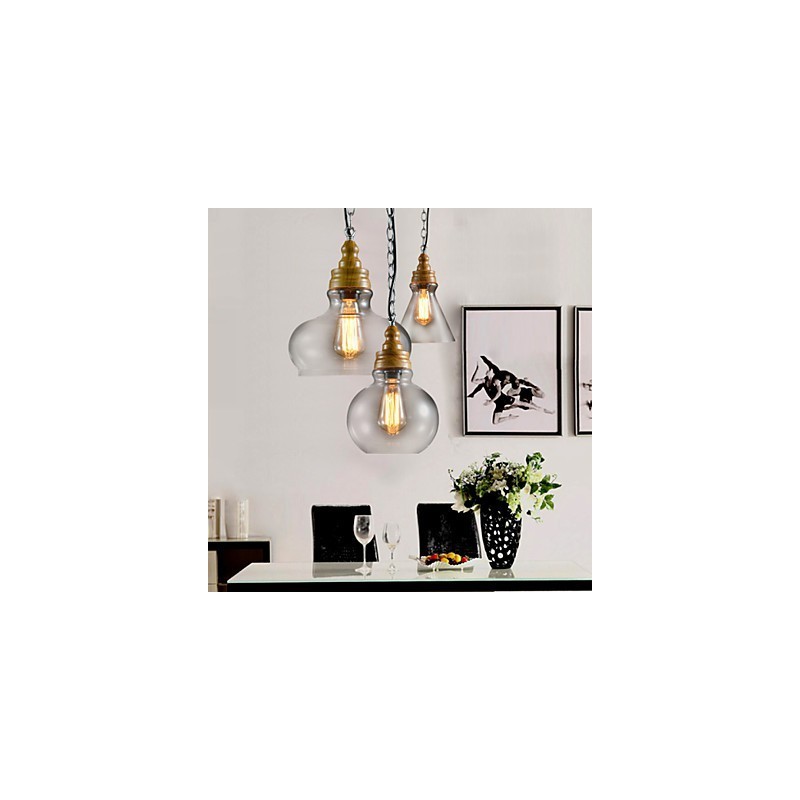 3 Luz Moderna Contemporânea Mini Estilo Metal Lustre Pendente Luz